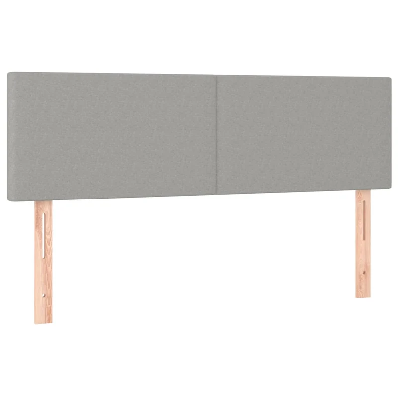 Cadre de lit LED avec sommier tête de lit matelas 140x200 cm tissu gris clair TDL0208514