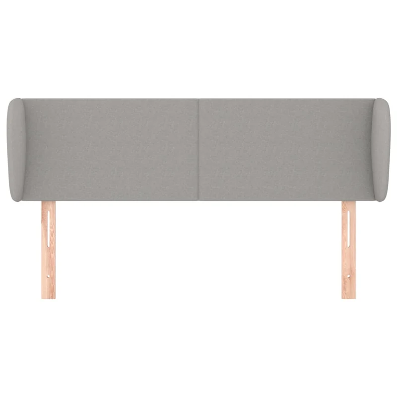 Tête de lit accessoire couchage chambre à coucher meuble avec rebord latéral 147 x 23 x 78/88 cm tissu gris clair TDL0205240