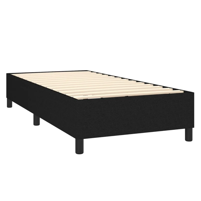 Cadre de lit LED avec sommier tête de lit matelas 80x200cm tissu noir TDL0209120