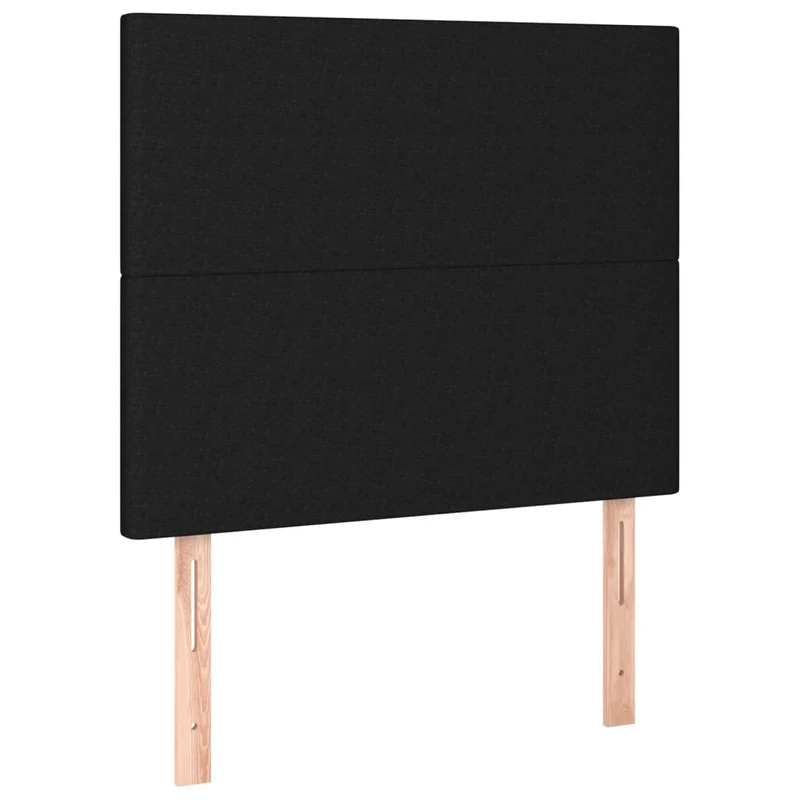 Cadre de lit LED avec sommier tête de lit matelas 80x200cm tissu noir TDL0209120