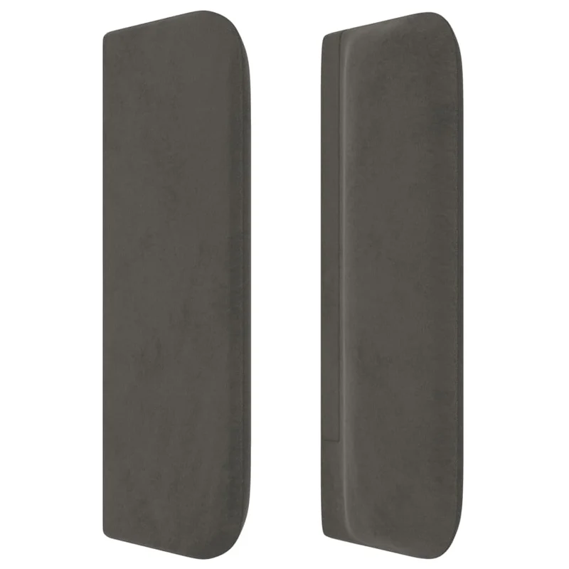 Tête de lit accessoire couchage chambre à coucher meuble avec rebord latéral 93 x 16 x 78/88 cm tissu velours gris foncé TDL0204859