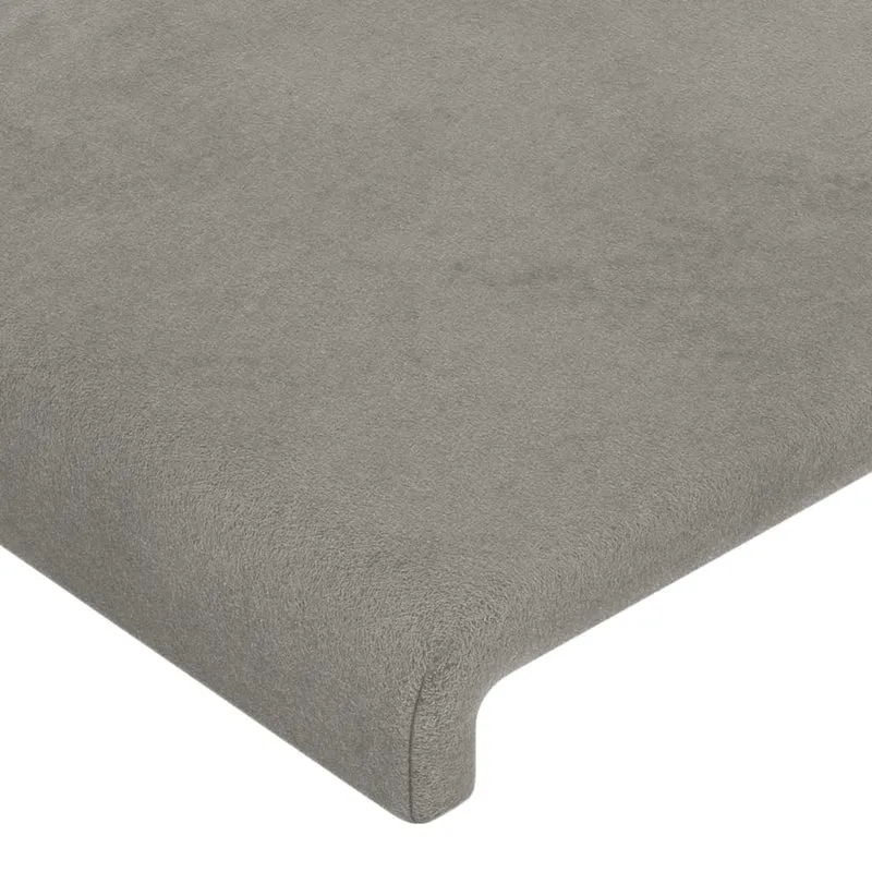 Tête de lit accessoire couchage chambre à coucher meuble à LED 90 x 5 x 78/88 cm tissu velours gris clair TDL0201233