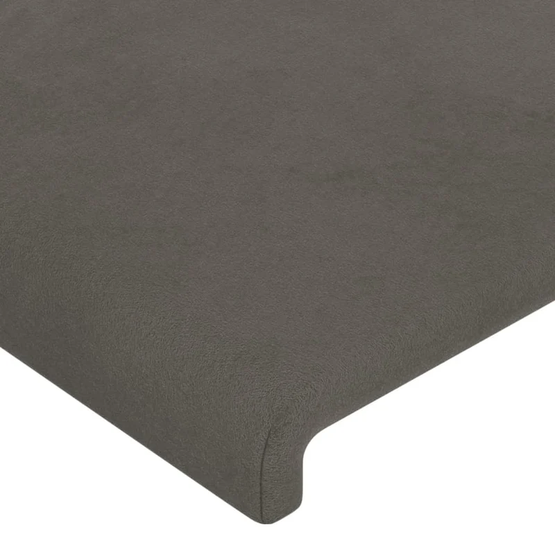 Tête de lit accessoire couchage chambre à coucher meuble à LED 144 x 5 x 78/88 cm tissu velours gris foncé TDL0201150