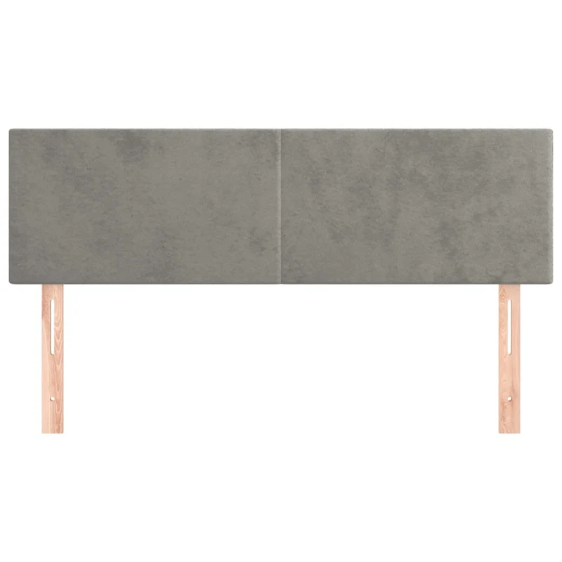 Tête de lit accessoire couchage chambre à coucher meuble 2 parties 72 x 5 x 78/88 cm tissu velours gris clair TDL0206427