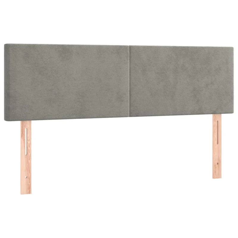 Cadre de lit LED avec sommier tête de lit matelas surmatelas 140x200 cm tissu velours gris clair TDL0207843