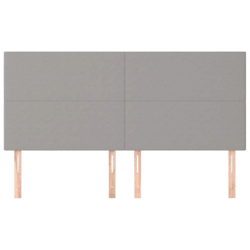 Tête de lit accessoire couchage chambre à coucher meuble 4 parties 100 x 5 x 78/88 cm tissu gris clair TDL0206046