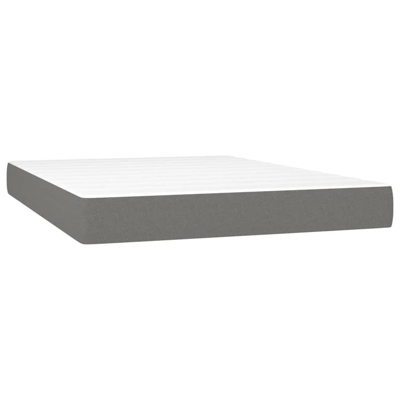 Cadre de lit LED avec sommier tête de lit matelas 140x190 cm tissu gris foncé TDL0208379