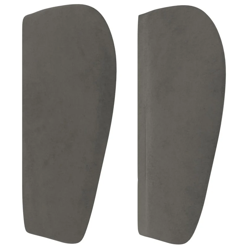 Tête de lit accessoire couchage chambre à coucher meuble avec rebord latéral 147 x 23 x 78/88 cm tissu velours gris foncé TDL0204993