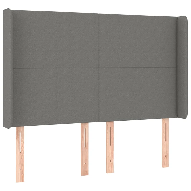 Cadre de lit LED avec sommier tête de lit matelas 140x200 cm tissu gris foncé TDL0208347