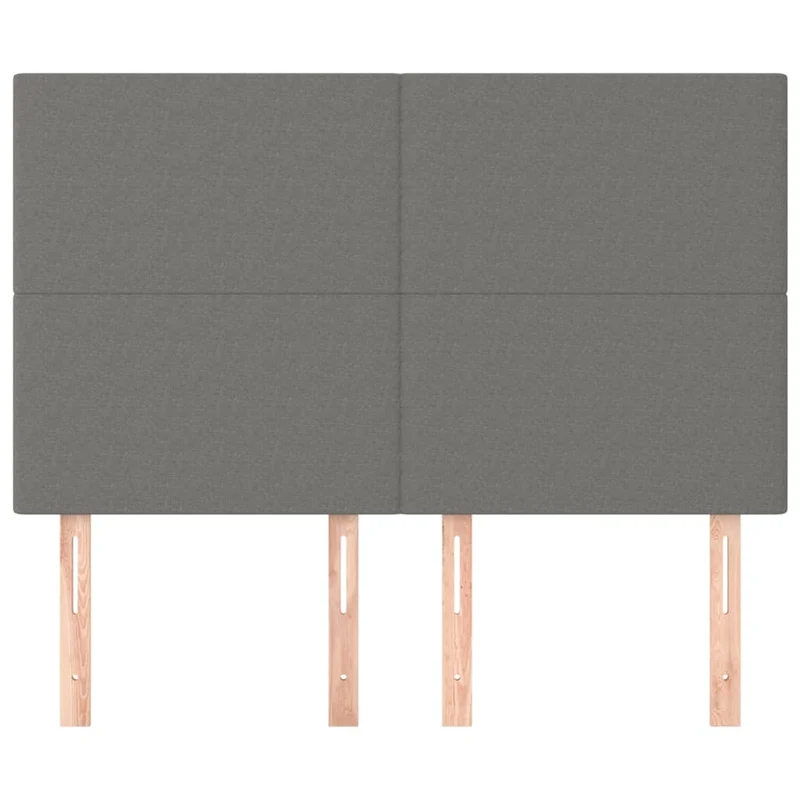 Tête de lit accessoire couchage chambre à coucher meuble 4 parties 72 x 5 x 78/88 cm tissu gris foncé TDL0206011