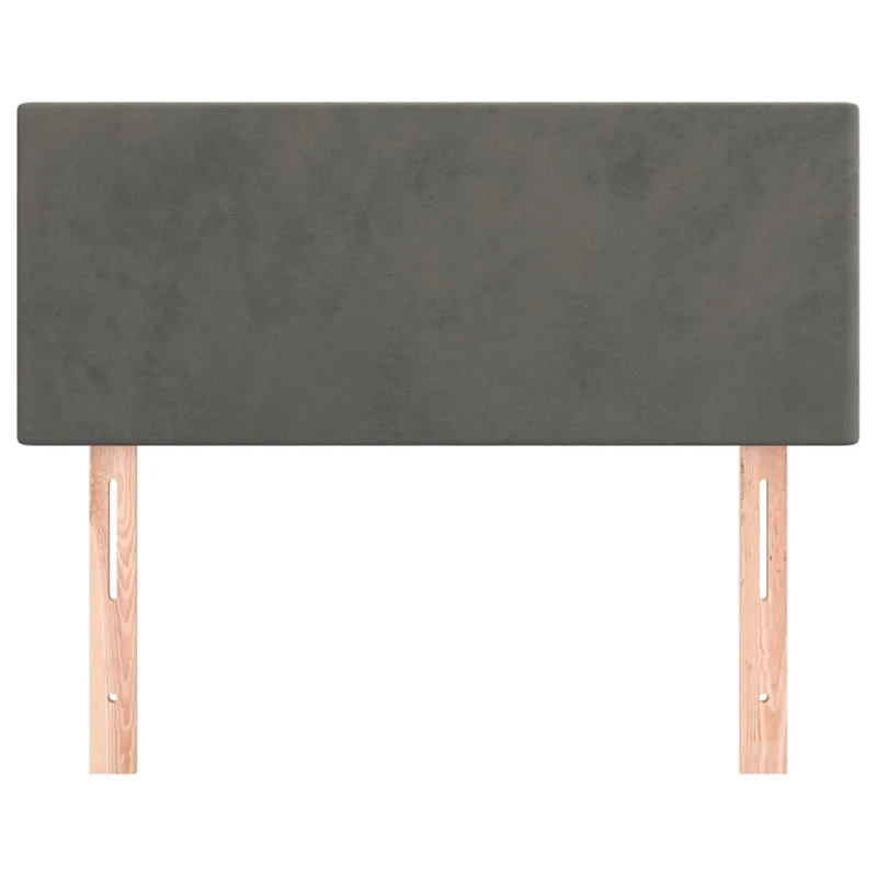 Tête de lit accessoire couchage chambre à coucher meuble 90 x 5 x 78/88 cm tissu velours gris foncé TDL0203160
