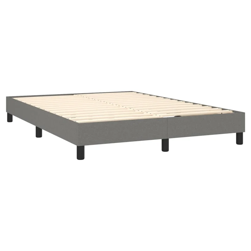 Cadre de lit LED avec sommier tête de lit matelas 140x200 cm tissu gris foncé TDL0208344