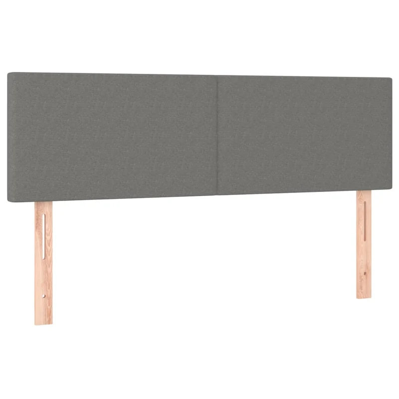 Cadre de lit LED avec sommier tête de lit matelas 140x200 cm tissu gris foncé TDL0208344