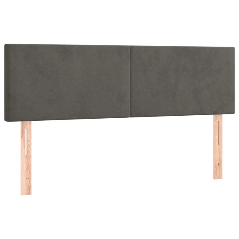 Cadre de lit LED avec sommier tête de lit matelas surmatelas 140x190 cm tissu velours gris foncé TDL0207721