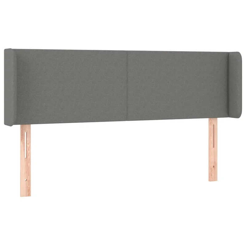 Tête de lit accessoire couchage chambre à coucher meuble à LED 147 x 16 x 78/88 cm tissu gris foncé TDL0201131