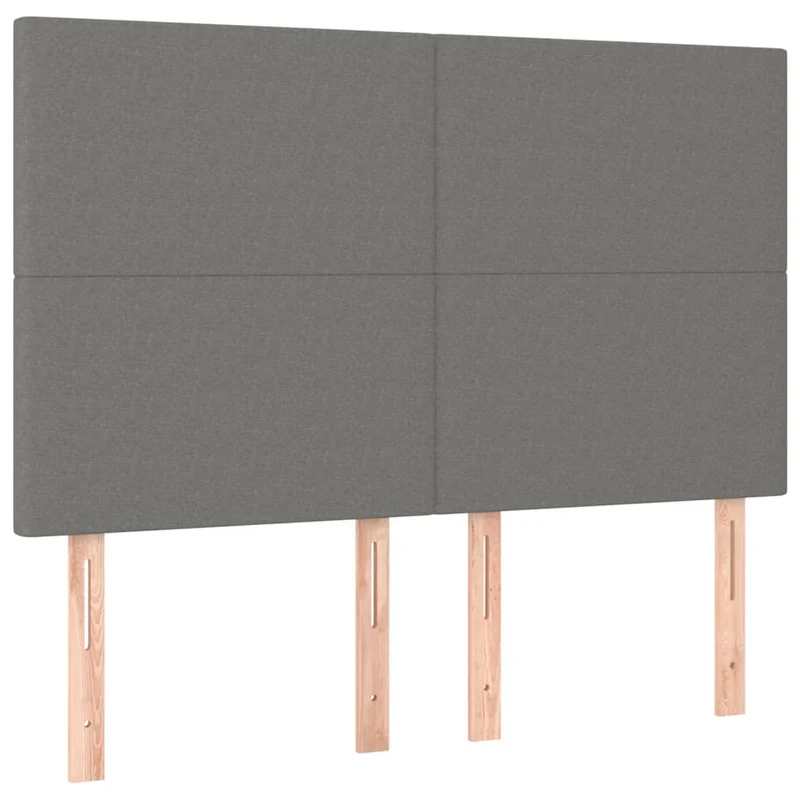 Cadre de lit LED avec sommier tête de lit matelas 140x190 cm tissu gris foncé TDL0208373