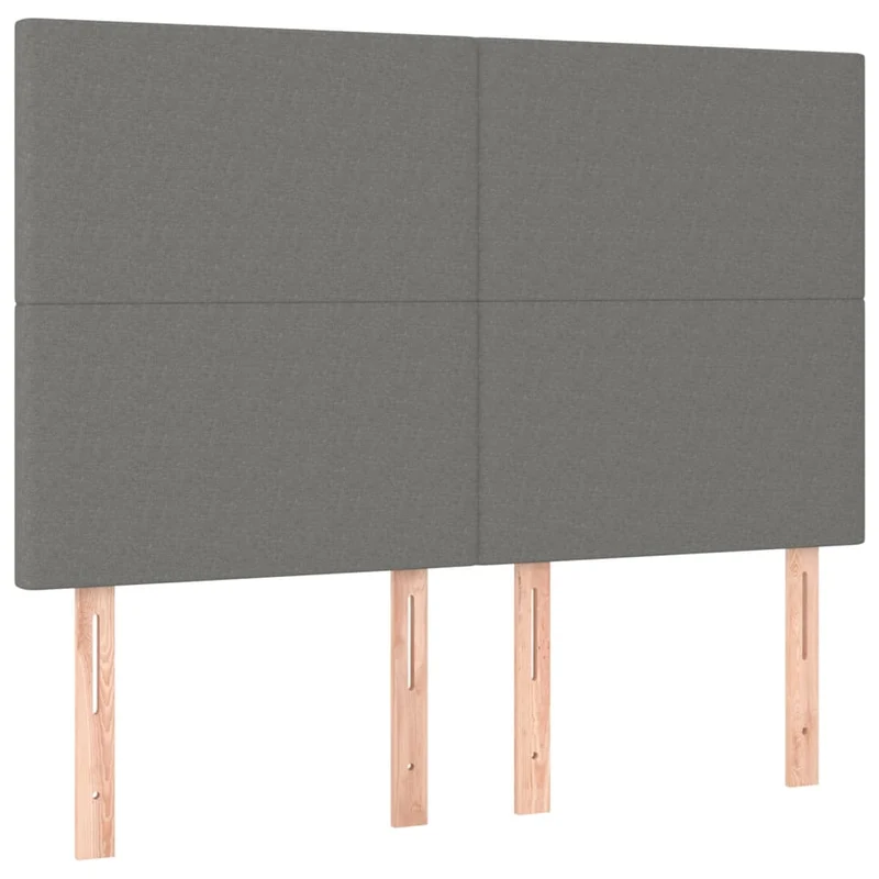 Cadre de lit LED avec sommier tête de lit matelas 140x200 cm tissu gris foncé TDL0208354