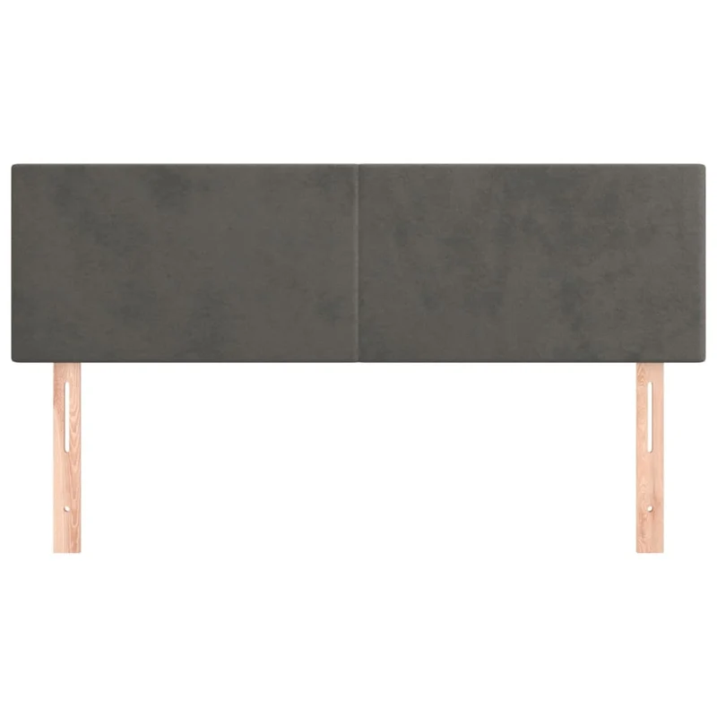 Tête de lit accessoire couchage chambre à coucher meuble 2 parties 72 x 5 x 78/88 cm tissu velours gris foncé TDL0206365