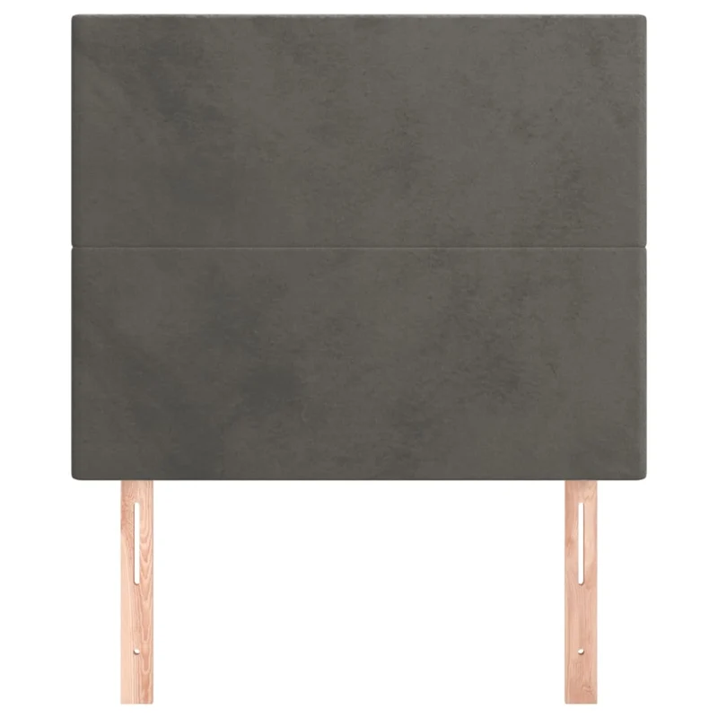 Tête de lit accessoire couchage chambre à coucher meuble 2 parties 80 x 5 x 78/88 cm tissu velours gris foncé TDL0206354