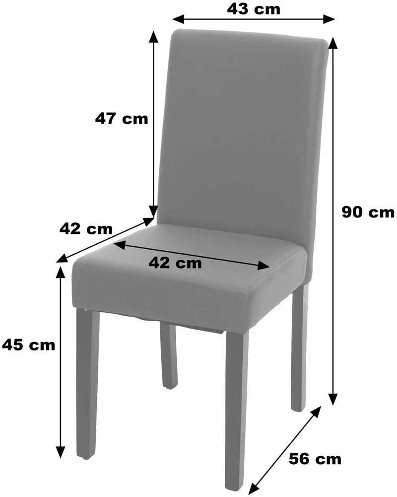 Lot de 4 chaises de salle à manger synthétique gris mat pieds foncés CDS04559