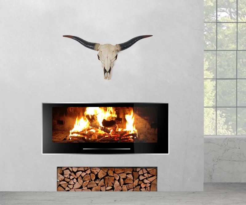 Tête de taureau décoration murale 75cm trophée longhorn en polyrésine intérieur/extérieur naturel 04_0002852