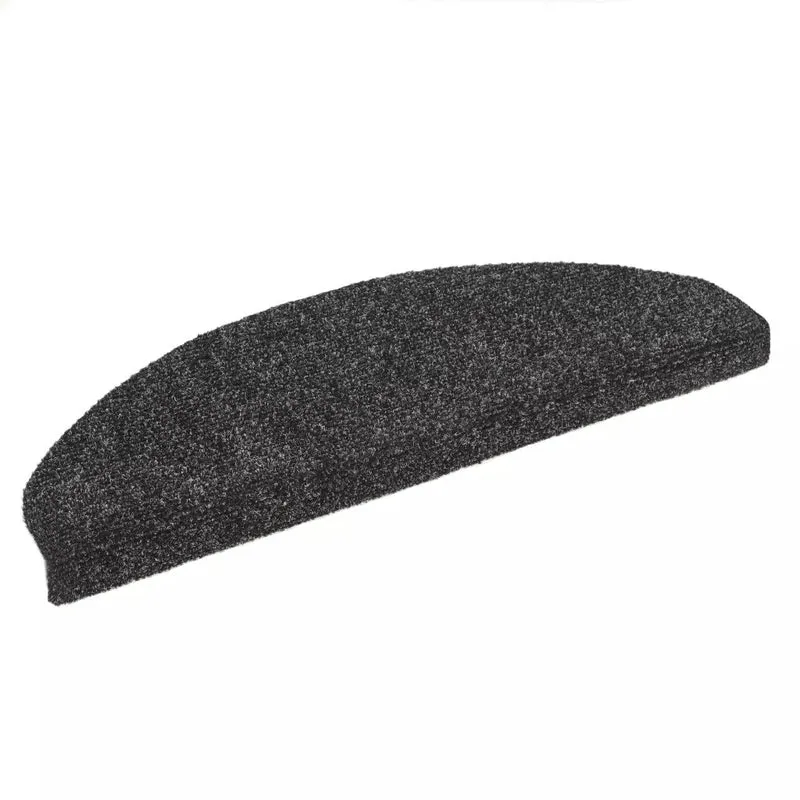 Tapis d'escalier Poinçon aiguilleté 15 pièces 65x21x4 cm Gris foncé DEC023311