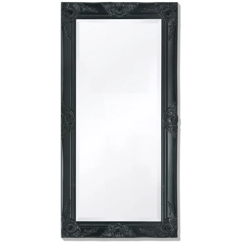 Miroir mural Style baroque 100 x 50 cm Noir DEC022653