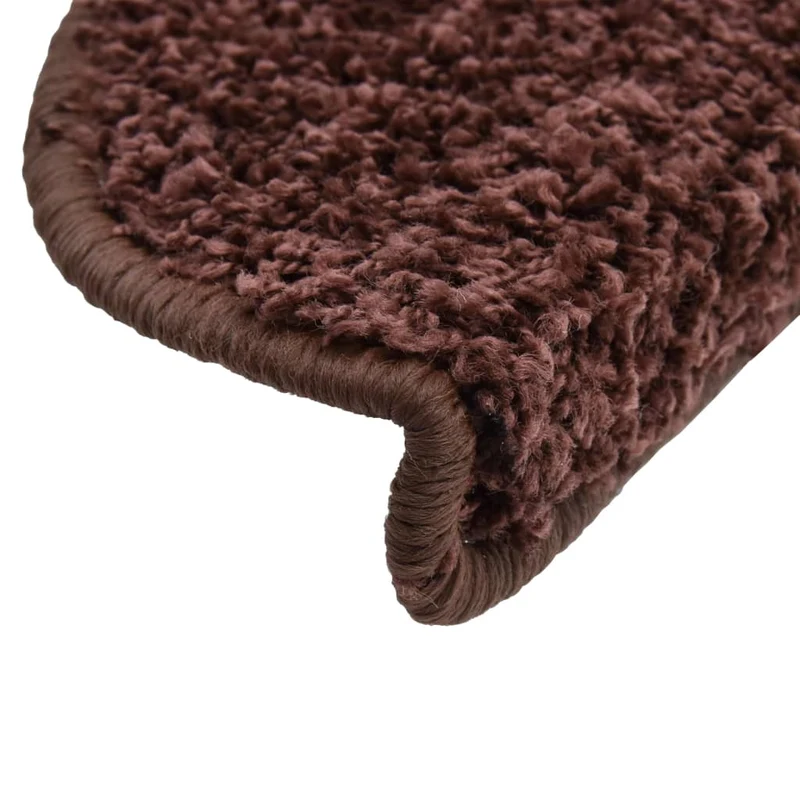 15 tapis d'escalier marron avec bandes adhésives 65 x 25 cm DEC023571
