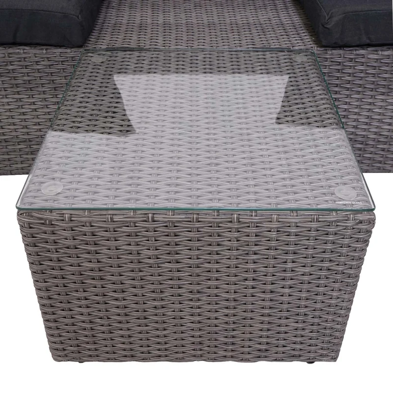 Salon de jardin avec fauteuils poufs table et coussins anthracite et polyrotin gris 04_0000526