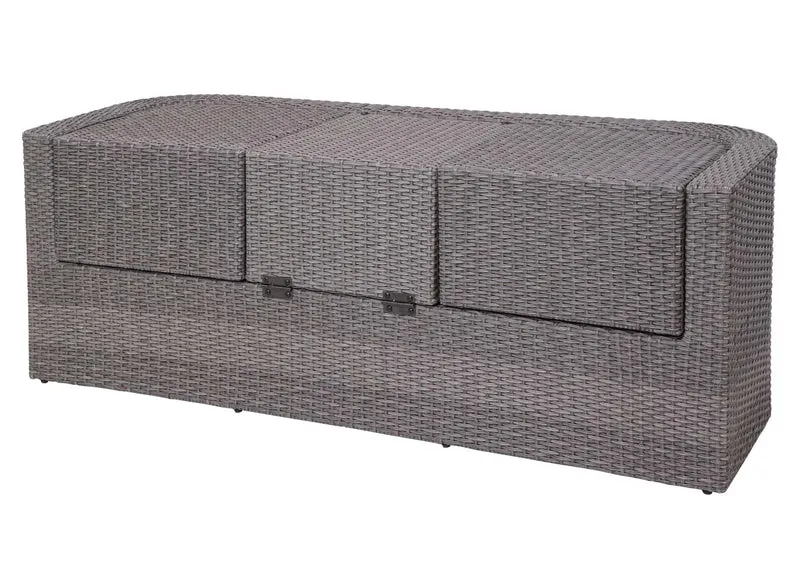 Salon de jardin avec fauteuils poufs table et coussins anthracite et polyrotin gris 04_0000526