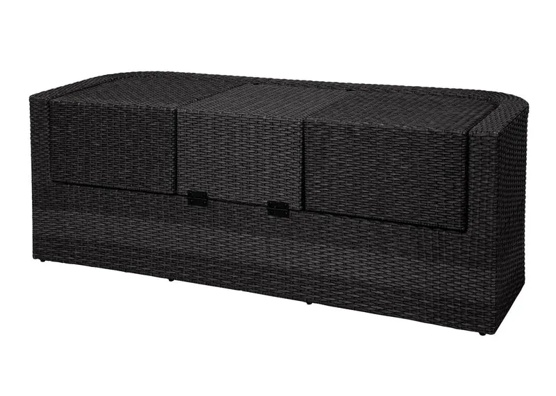 Salon de jardin avec fauteuils poufs table et coussins gis foncé et polyrotin anthracite 04_0000524