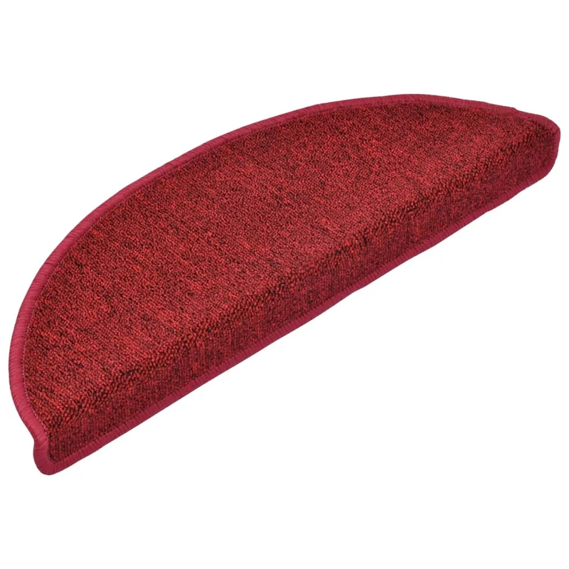 Tapis d'escalier 15 pièces Rouge bordeaux 65 x 24 x 4 cm DEC023557