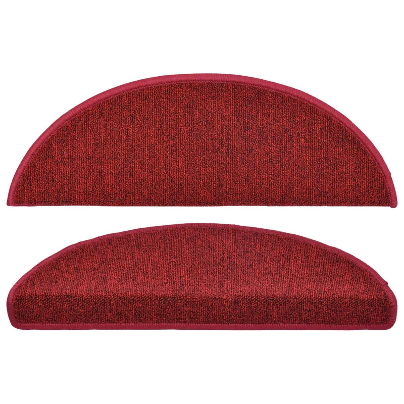 Tapis d'escalier 15 pièces Rouge bordeaux 65 x 24 x 4 cm DEC023557