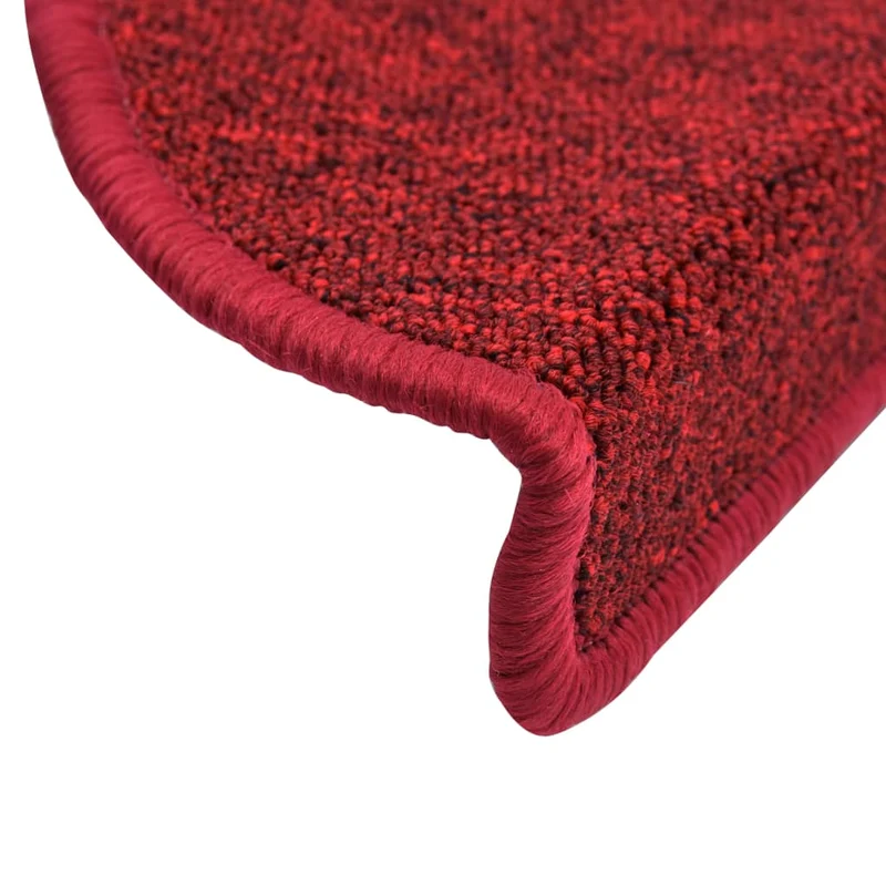 Tapis d'escalier 15 pièces Rouge bordeaux 65 x 24 x 4 cm DEC023557