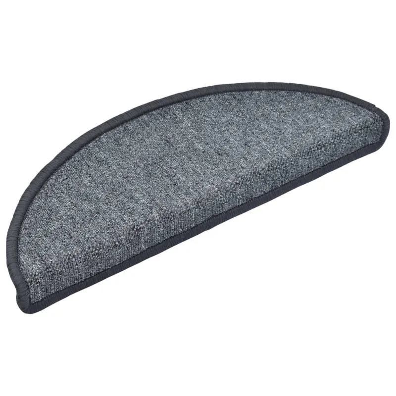 Tapis d'escalier 15 pièces Gris foncé 65 x 24 x 4 cm DEC023553