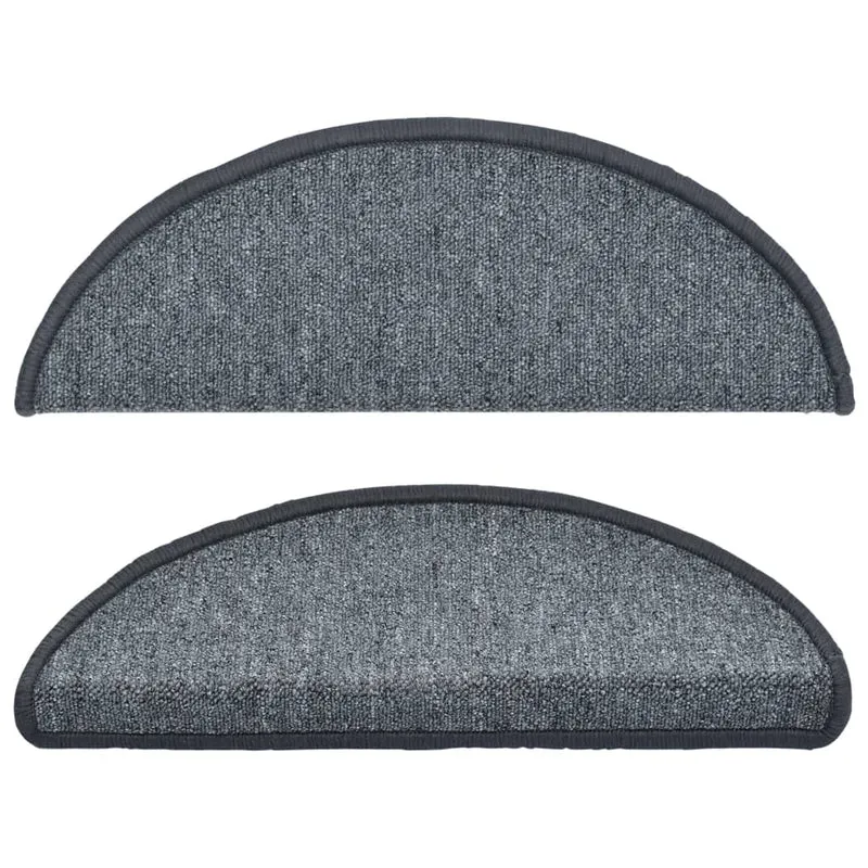Tapis d'escalier 15 pièces Gris foncé 65 x 24 x 4 cm DEC023553
