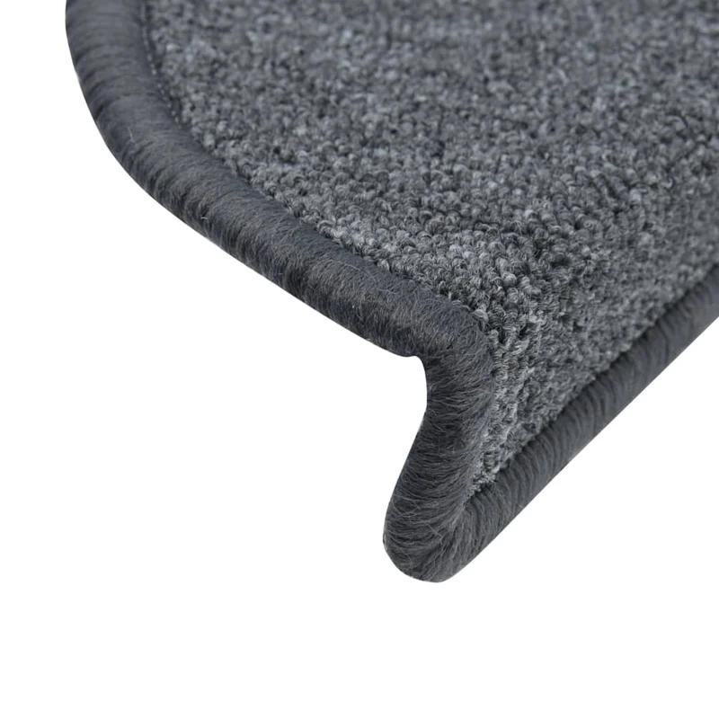 Tapis d'escalier 15 pièces Gris foncé 65 x 24 x 4 cm DEC023553