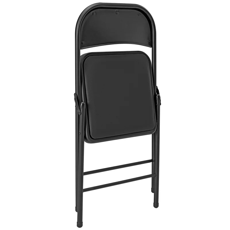 Lot de 6 chaises de bureau chaise de conférence visiteur en synthétique et métal noir pliable 03_0005807