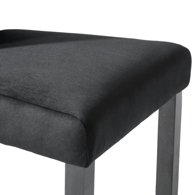 Lot de 4 chaises de salle à manger cuisine boutonnées de cristaux en velours noir CDS021864