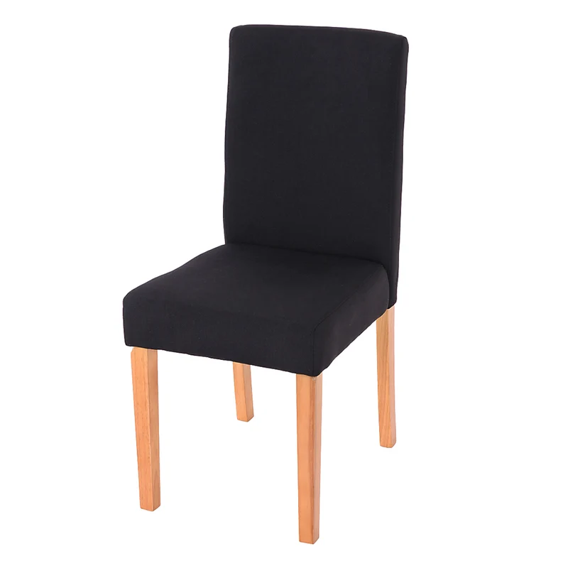 Lot de 2 chaises de salle à manger cuisine en tissu gris anthracite pieds en bois clair design moderne 04_0002082