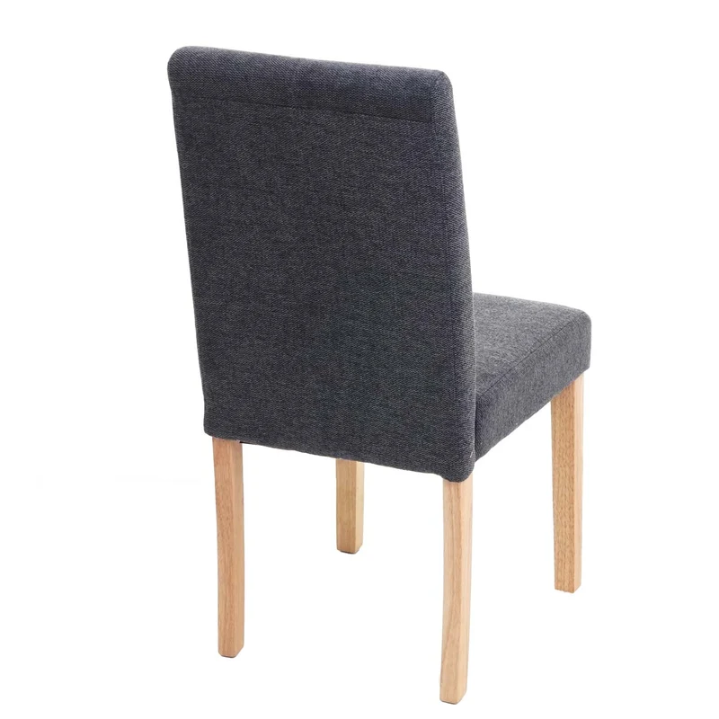 Lot de 2 chaises de salle à manger en tissu gris foncé pieds clairs CDS04462