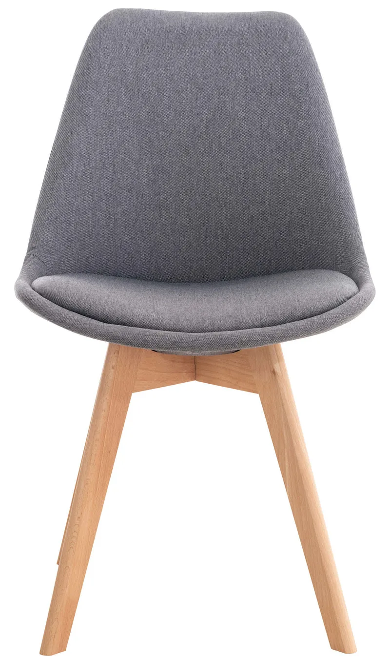 Lot de 4 chaises de salle à manger cuisine bureau style scandinave en tissu gris pieds en bois 10_0000365
