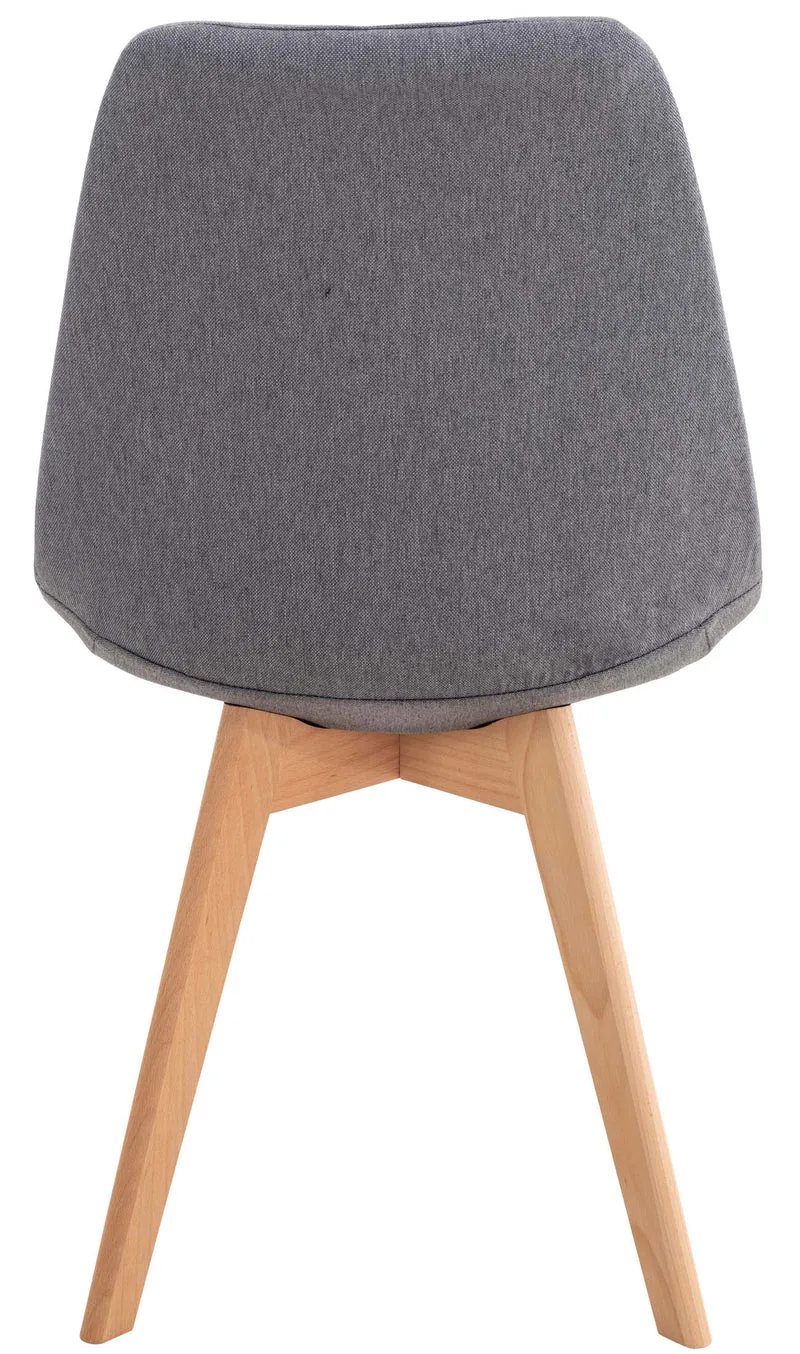 Lot de 4 chaises de salle à manger cuisine bureau style scandinave en tissu gris pieds en bois 10_0000365