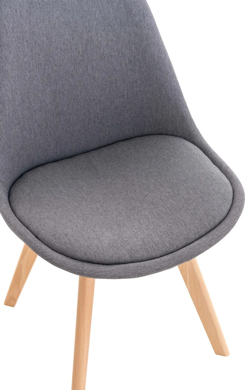 Lot de 4 chaises de salle à manger cuisine bureau style scandinave en tissu gris pieds en bois 10_0000365