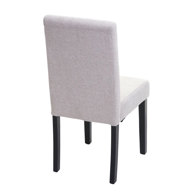 Lot de 2 chaises de salle à manger en tissu crème pieds foncés CDS04460