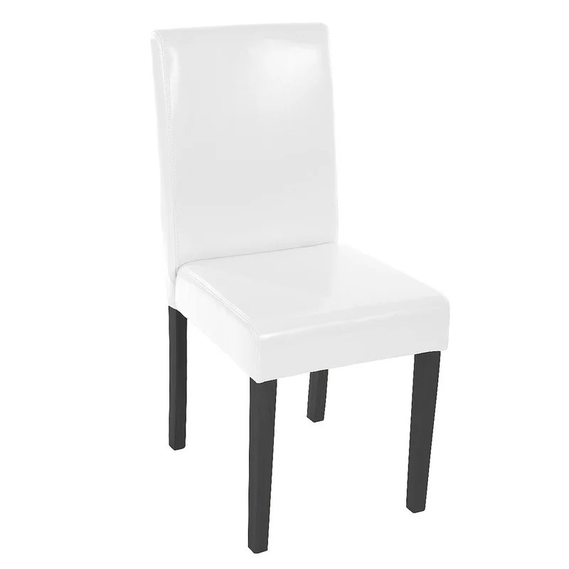 Lot de 2 chaises de salle à manger synthétique blanc pieds foncés CDS04048