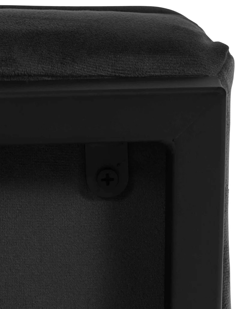 Fauteuil lounge en velours noir et cadre métallique capitonné design minimaliste FAL10545