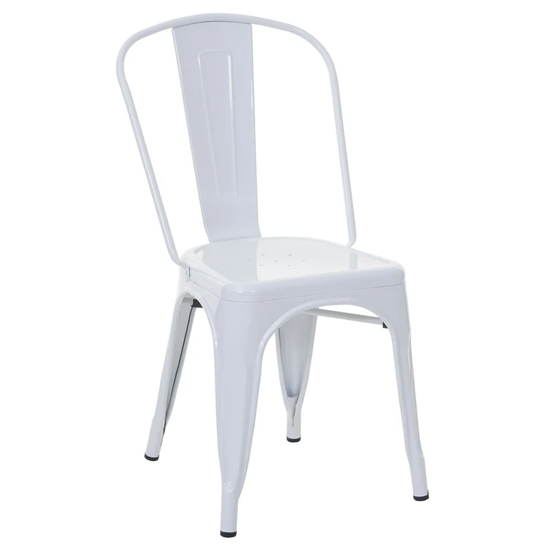 4x chaises de salle à manger cuisine bistro design industriel en métal blanc empilable 04_0000546