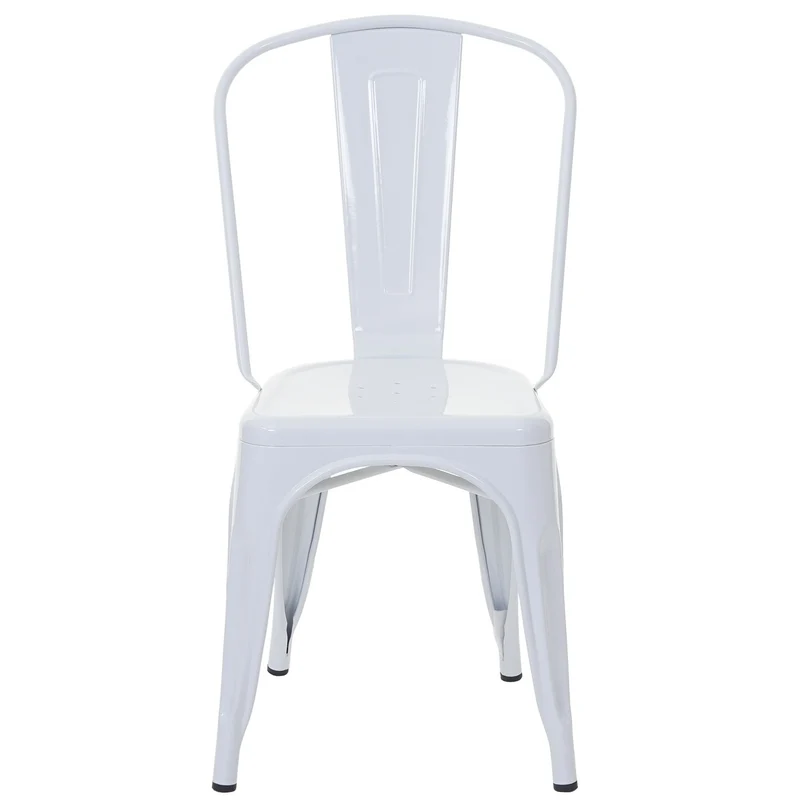 4x chaises de salle à manger cuisine bistro design industriel en métal blanc empilable 04_0000546