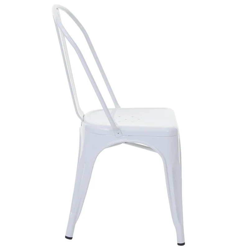 4x chaises de salle à manger cuisine bistro design industriel en métal blanc empilable 04_0000546